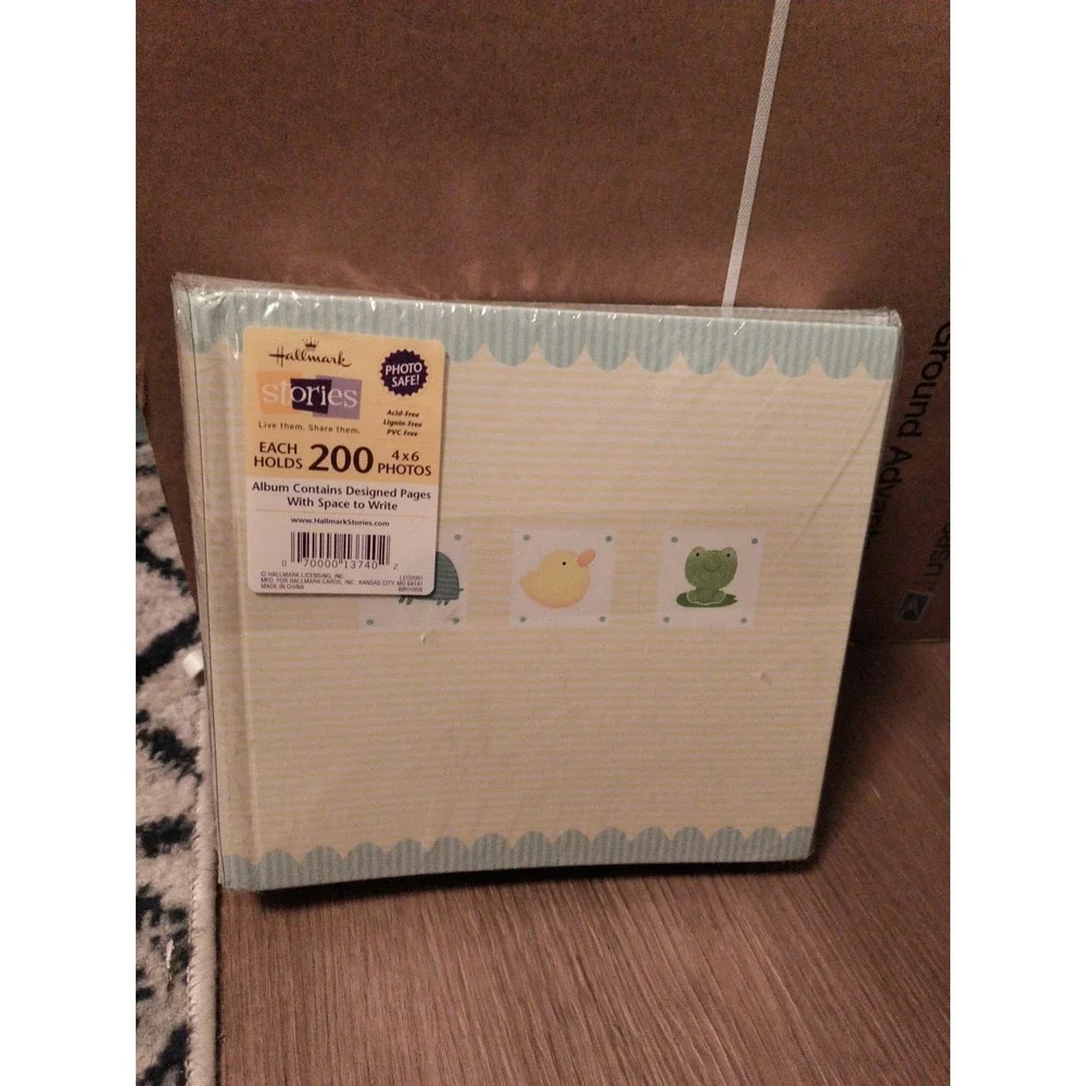 2 Pack Hallmark Photo Albums Blue Checked Noah's Ark & Ducks 200 Photos Acid NEW